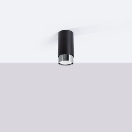 Spotlight NERO 1xGU10/10W/230V 12,5 cm black/shiny chrome