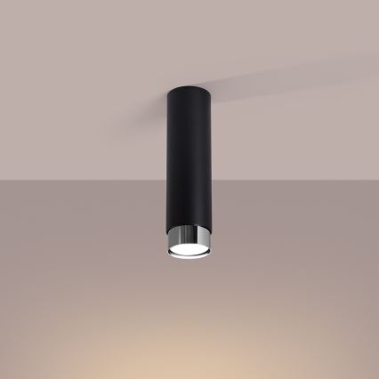 Spotlight NERO 1xGU10/10W/230V 22,5 cm black/shiny chrome