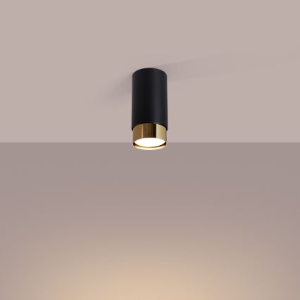 Spotlight NERO 1xGU10/10W/230V 12,5 cm black/gold
