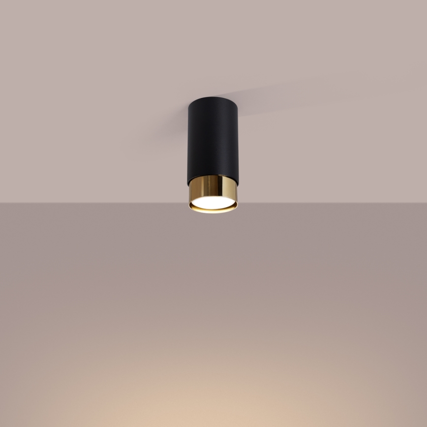 Spotlight NERO 1xGU10/10W/230V 12,5 cm black/gold