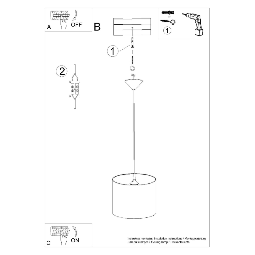 Children's chandelier on a string PRINCESS 1xE27/15W/230V d. 30 cm princess