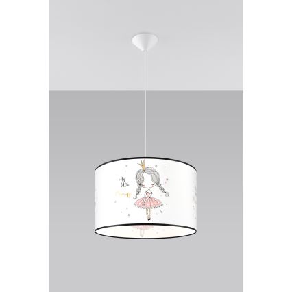 Children's chandelier on a string PRINCESS 1xE27/15W/230V d. 40 cm princess