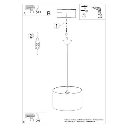 Children's chandelier on a string PRINCESS 1xE27/15W/230V d. 40 cm princess