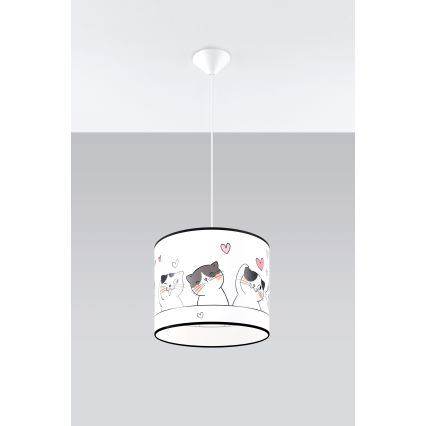 Children's chandelier on a string CAT 1xE27/15W/230V d. 30 cm cat