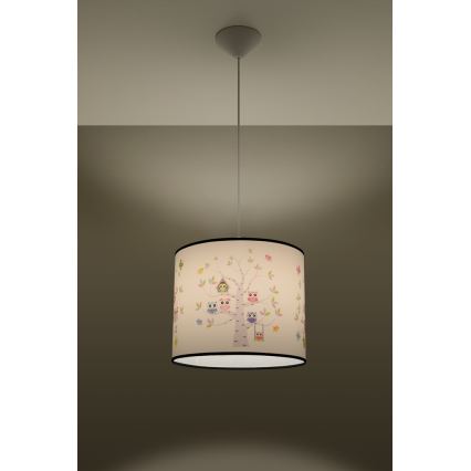 Children's chandelier on a string OWLS 1xE27/15W/230V d. 40 cm owls