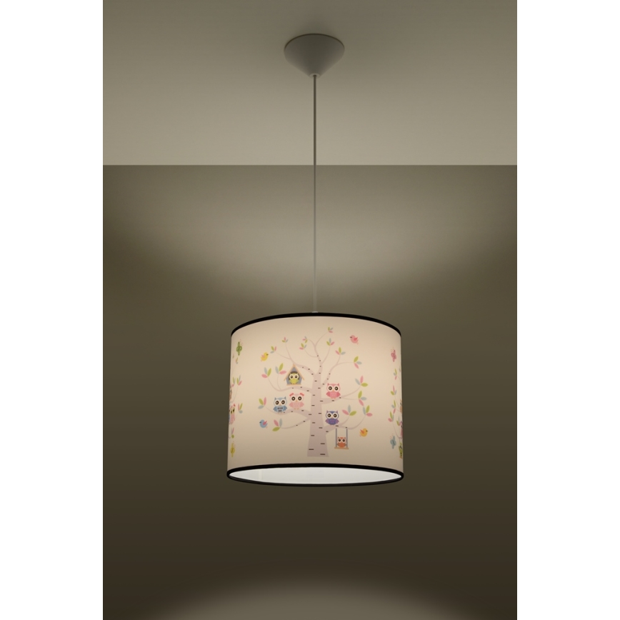 Children's chandelier on a string OWLS 1xE27/15W/230V d. 40 cm owls