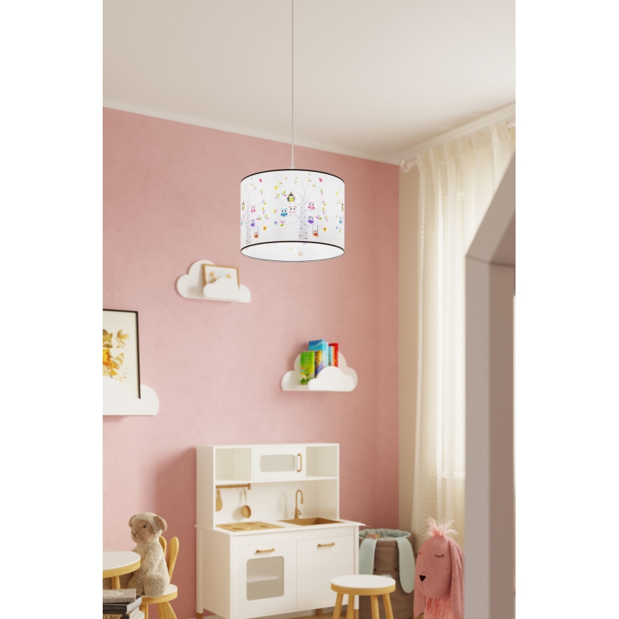 Children's chandelier on a string OWLS 1xE27/15W/230V d. 40 cm owls