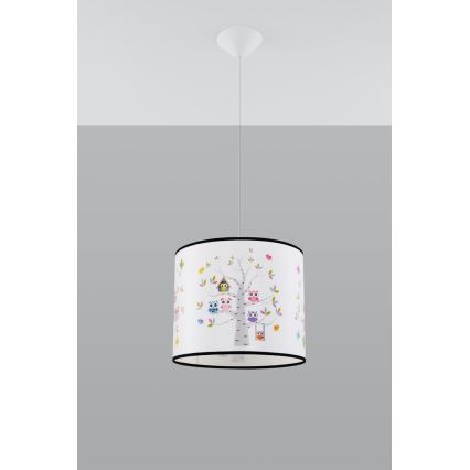 Children's chandelier on a string OWLS 1xE27/15W/230V d. 40 cm owls