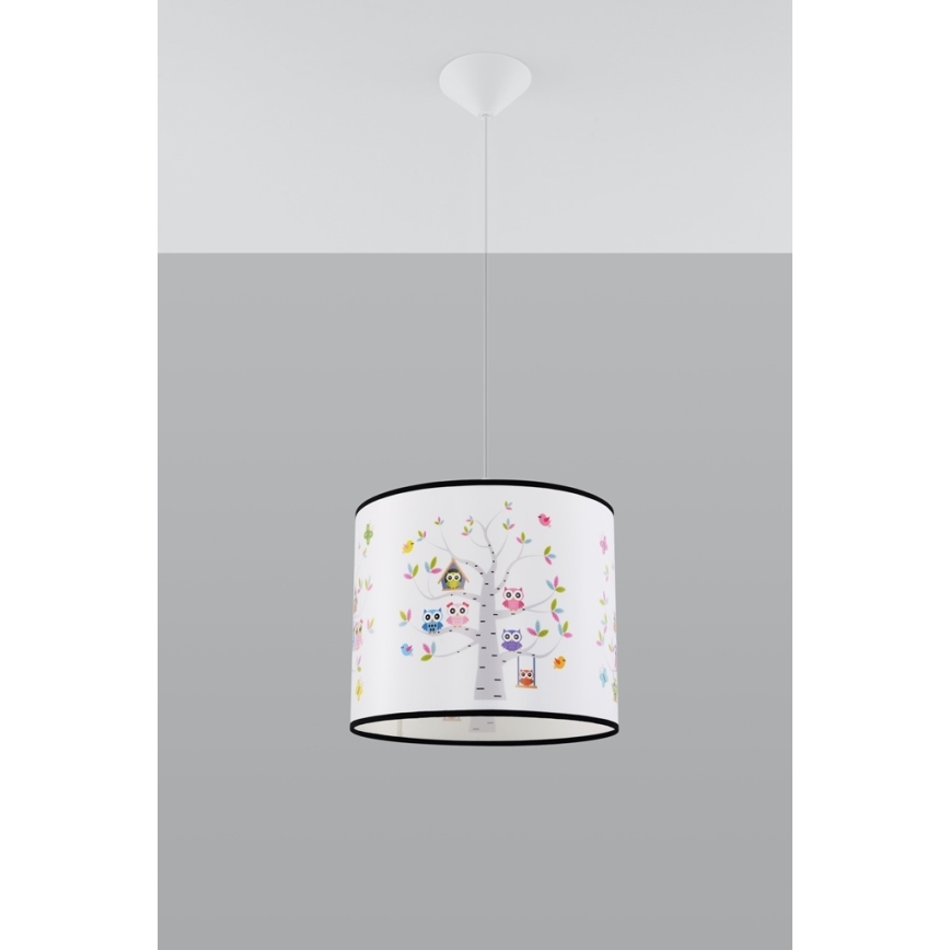Children's chandelier on a string OWLS 1xE27/15W/230V d. 40 cm owls