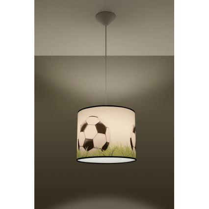 Children's chandelier on a string FOOTBALL 1xE27/15W/230V d. 30 cm football