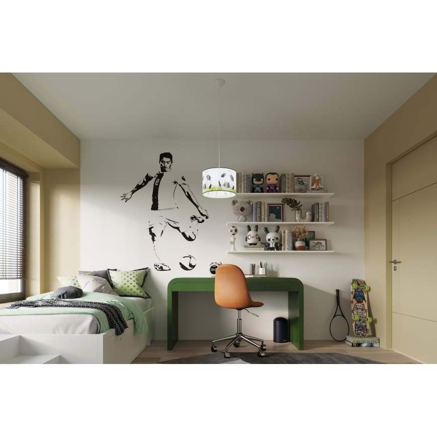 Children's chandelier on a string FOOTBALL 1xE27/15W/230V d. 30 cm football