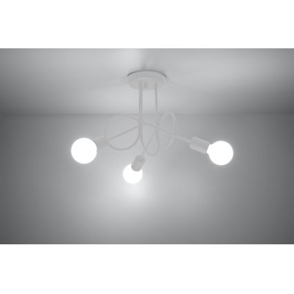 Surface-mounted chandelier LOOP 3xE27/15W/230V white