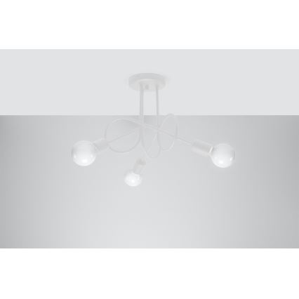 Surface-mounted chandelier LOOP 3xE27/15W/230V white
