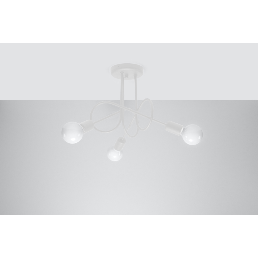 Surface-mounted chandelier LOOP 3xE27/15W/230V white