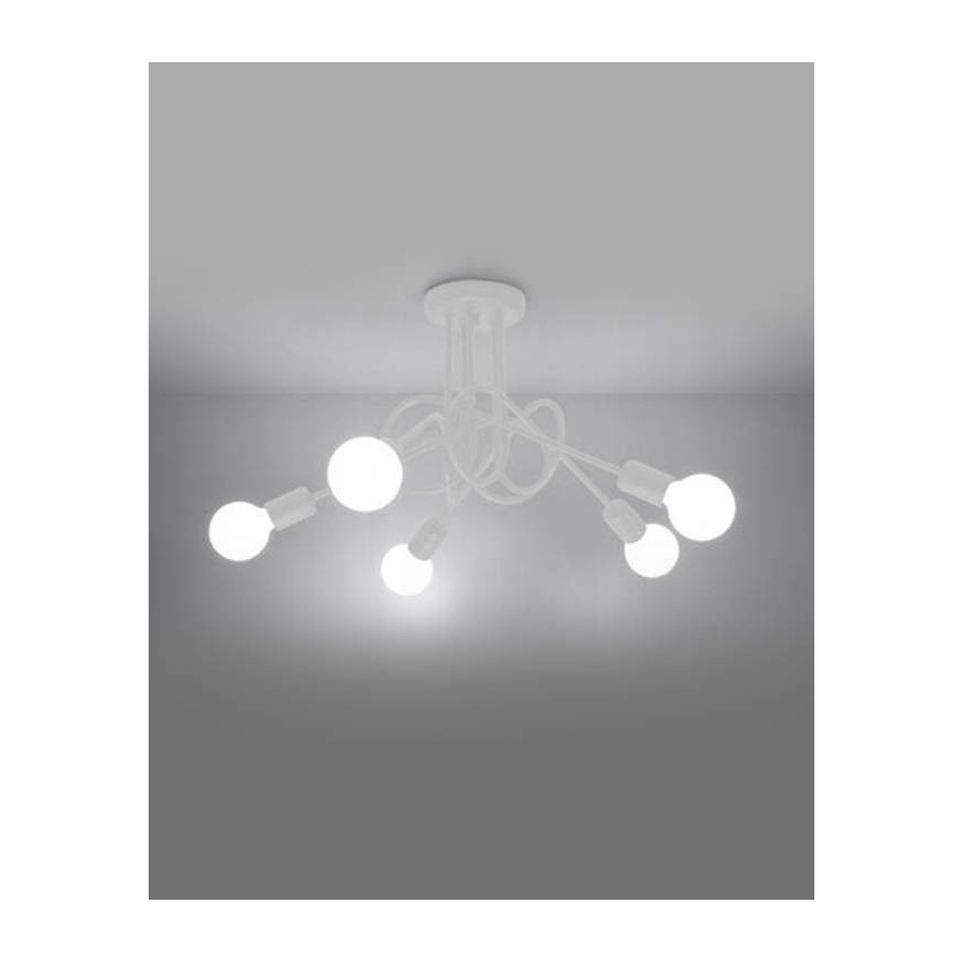 Surface-mounted chandelier LOOP 5xE27/15W/230V white