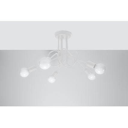 Surface-mounted chandelier LOOP 5xE27/15W/230V white