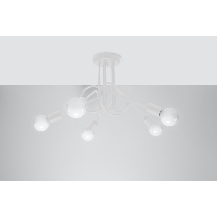 Surface-mounted chandelier LOOP 5xE27/15W/230V white