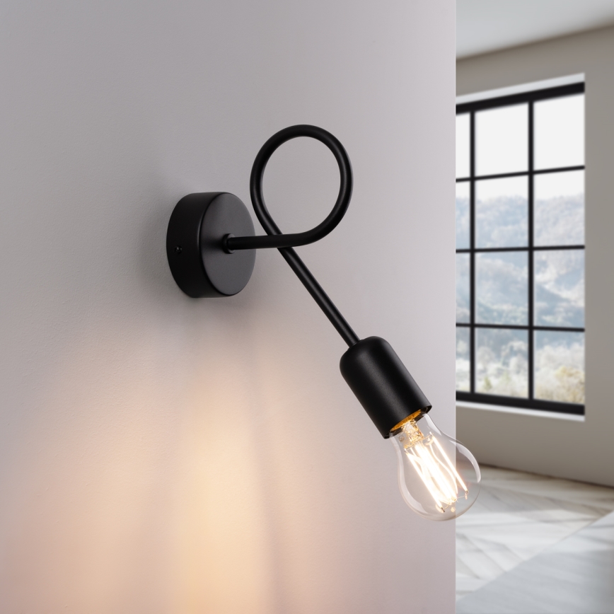 Wall lamp LOOP 1xE27/15W/230V black