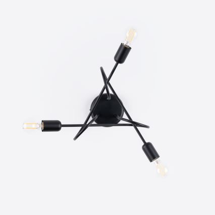 Surface-mounted chandelier LOOP 3xE27/15W/230V black