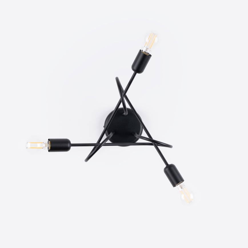 Surface-mounted chandelier LOOP 3xE27/15W/230V black
