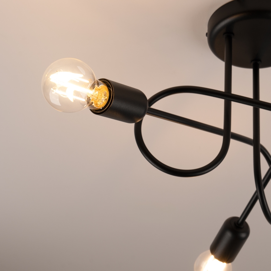 Surface-mounted chandelier LOOP 3xE27/15W/230V black