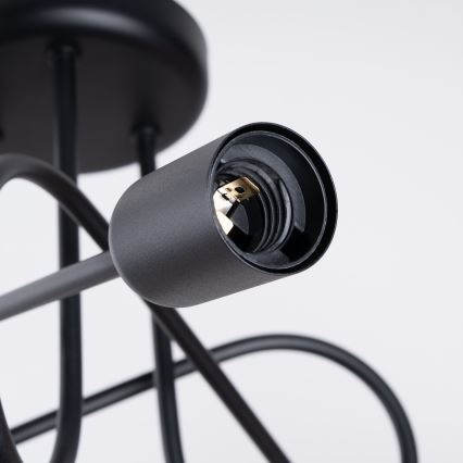 Surface-mounted chandelier LOOP 3xE27/15W/230V black