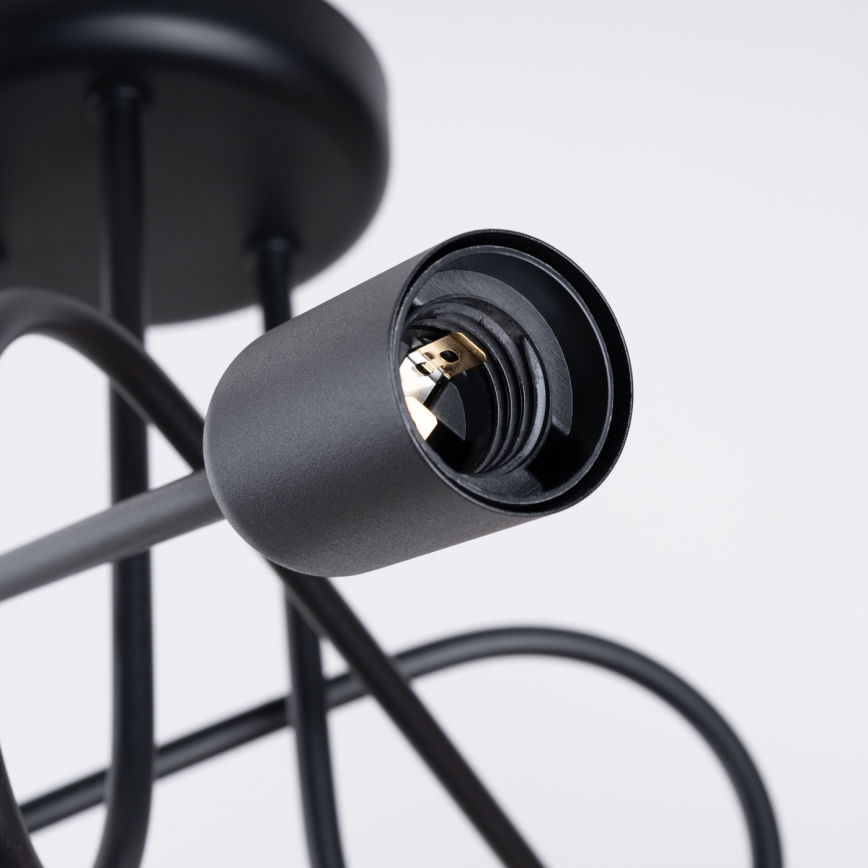 Surface-mounted chandelier LOOP 3xE27/15W/230V black