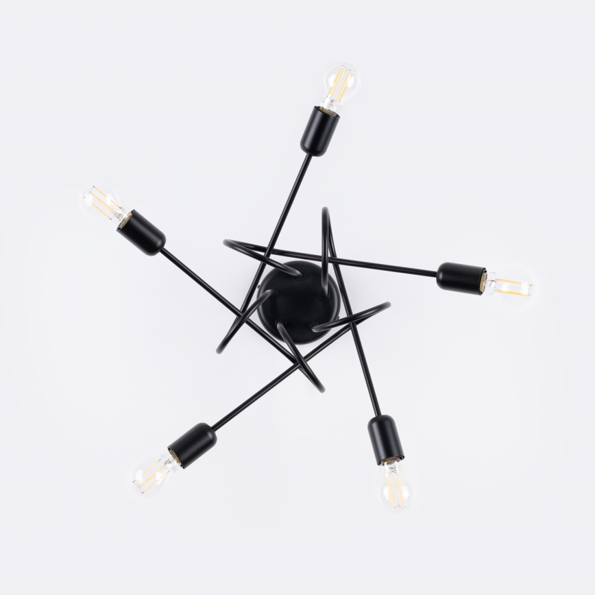 Surface-mounted chandelier LOOP 5xE27/15W/230V black