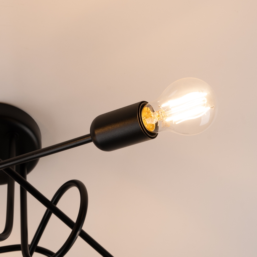 Surface-mounted chandelier LOOP 5xE27/15W/230V black