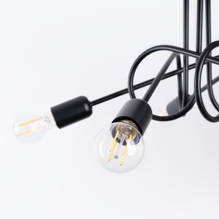 Surface-mounted chandelier LOOP 5xE27/15W/230V black
