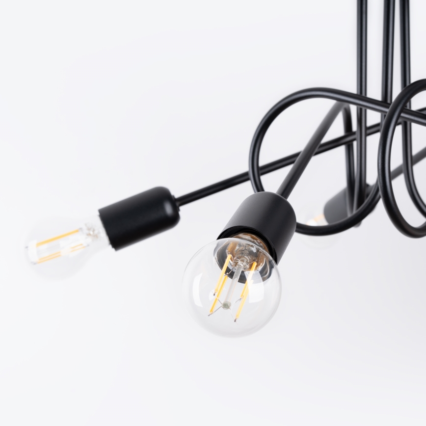 Surface-mounted chandelier LOOP 5xE27/15W/230V black