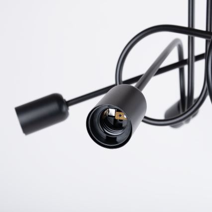 Surface-mounted chandelier LOOP 5xE27/15W/230V black
