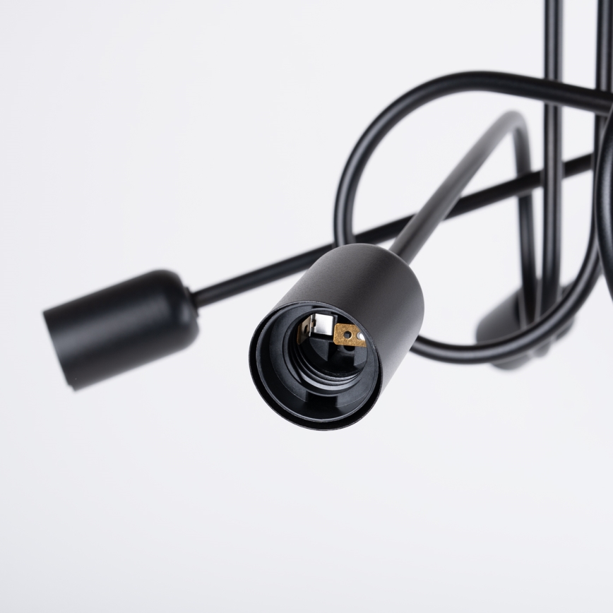 Surface-mounted chandelier LOOP 5xE27/15W/230V black