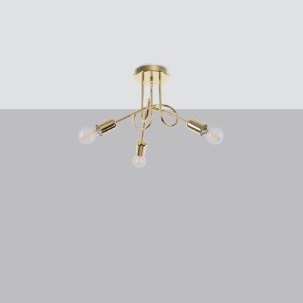Surface-mounted chandelier LOOP 3xE27/15W/230V gold
