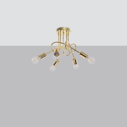 Surface-mounted chandelier LOOP 5xE27/15W/230V gold