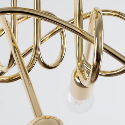 Surface-mounted chandelier LOOP 5xE27/15W/230V gold