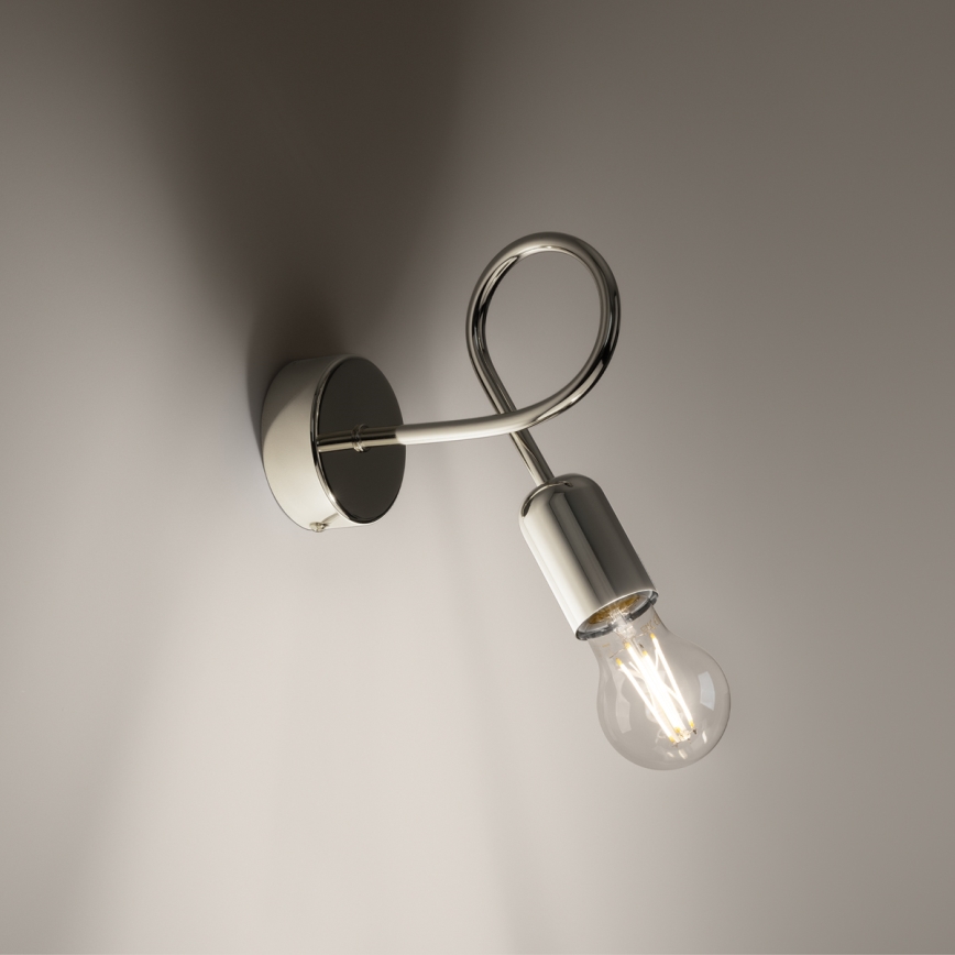 Wall lamp LOOP 1xE27/15W/230V shiny chrome