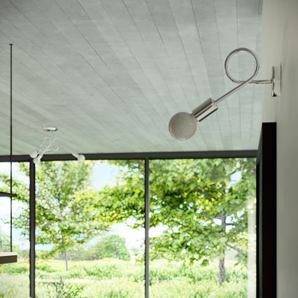 Wall lamp LOOP 1xE27/15W/230V shiny chrome