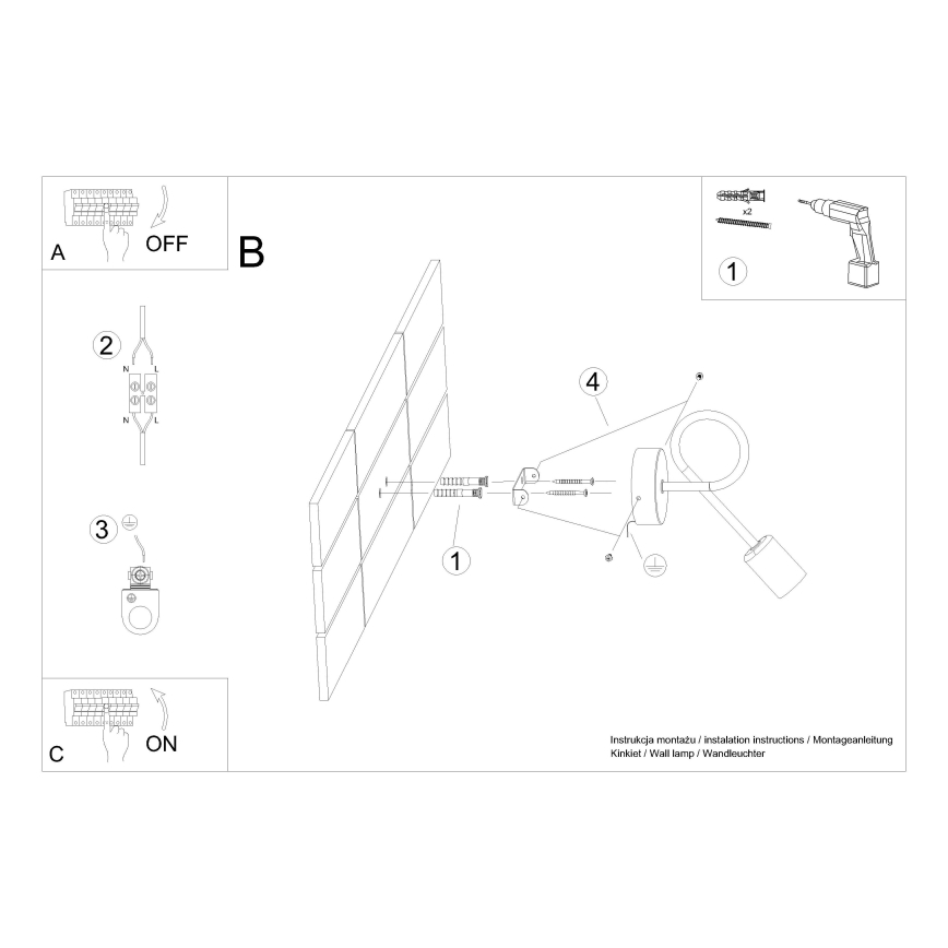 Wall lamp LOOP 1xE27/15W/230V shiny chrome