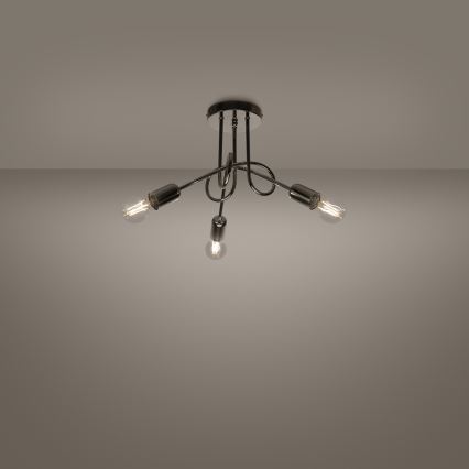 Surface-mounted chandelier LOOP 3xE27/15W/230V shiny chrome
