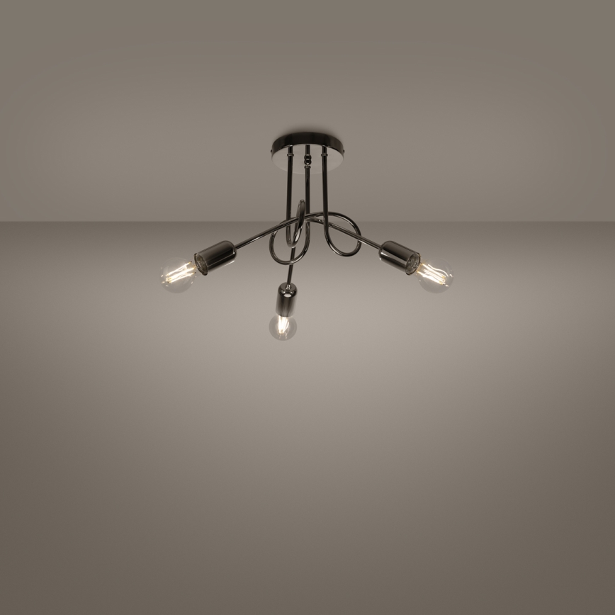 Surface-mounted chandelier LOOP 3xE27/15W/230V shiny chrome