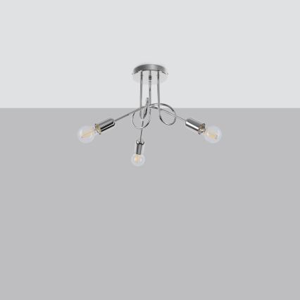 Surface-mounted chandelier LOOP 3xE27/15W/230V shiny chrome