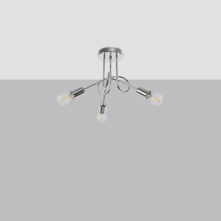 Surface-mounted chandelier LOOP 3xE27/15W/230V shiny chrome