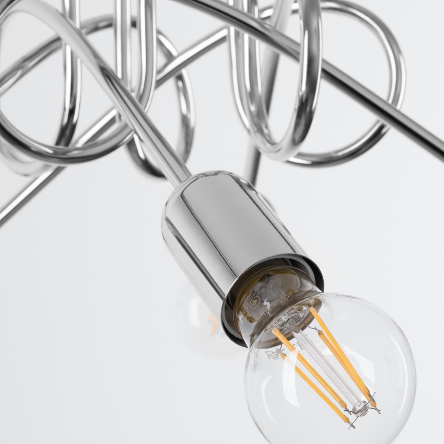 Surface-mounted chandelier LOOP 5xE27/15W/230V shiny chrome