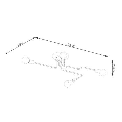 Surface-mounted chandelier VECTOR 4xE27/15W/230V white