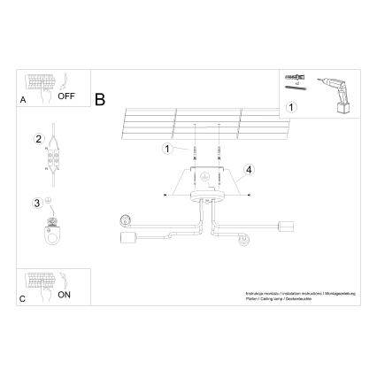Surface-mounted chandelier VECTOR 4xE27/15W/230V white