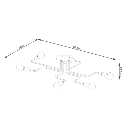 Surface-mounted chandelier VECTOR 6xE27/15W/230V white