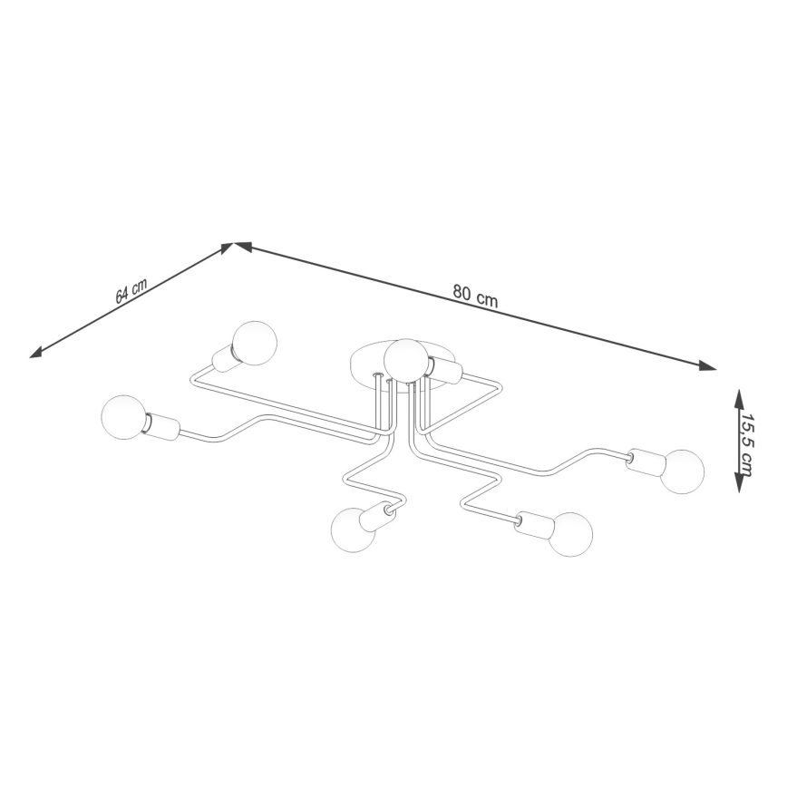 Surface-mounted chandelier VECTOR 6xE27/15W/230V white