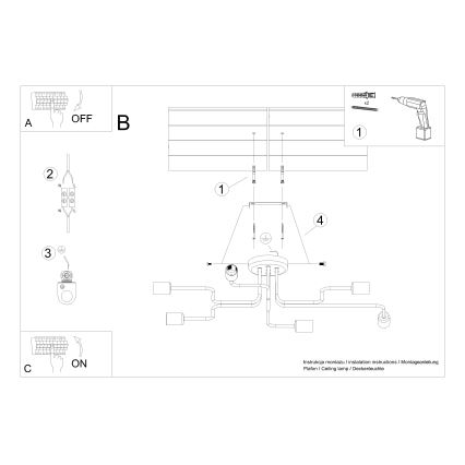 Surface-mounted chandelier VECTOR 6xE27/15W/230V white