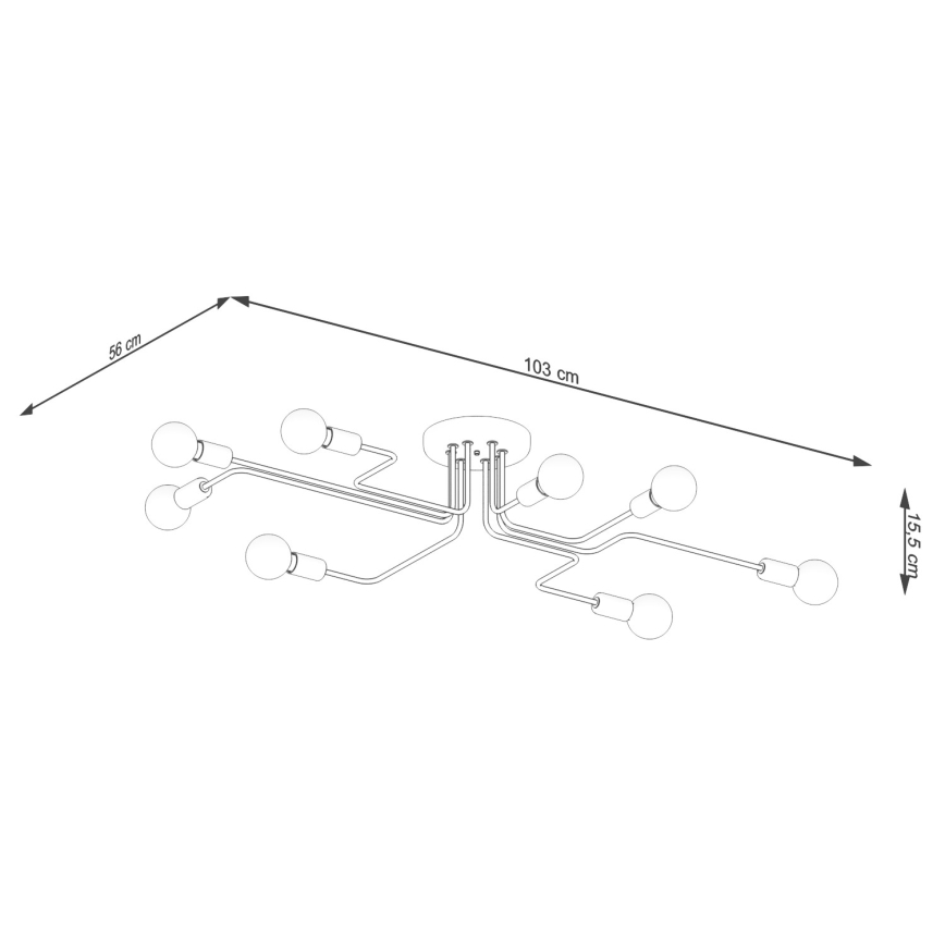 Surface-mounted chandelier VECTOR 8xE27/15W/230V white